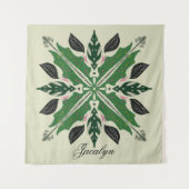 Plant Botanische Greenery Monstera Mandala Naam Wandkleed (Voorkant)