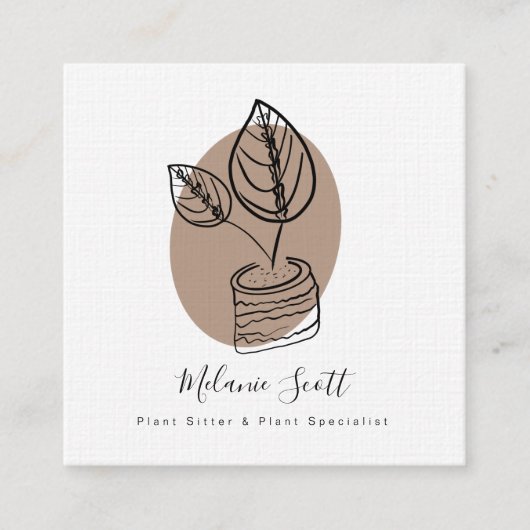 Plant botanische specialiste botanist vierkante visitekaartje (Voorkant)