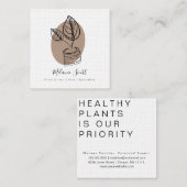 Plant botanische specialiste botanist vierkante visitekaartje (Voorkant / Achterkant)