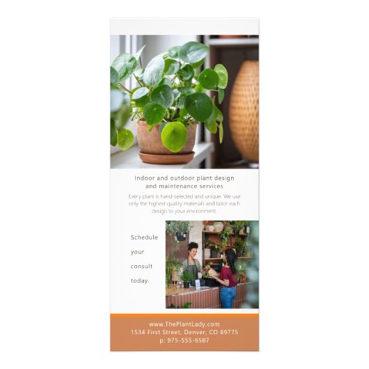 Plant Business Marketing Rack Kaart (Achterkant)