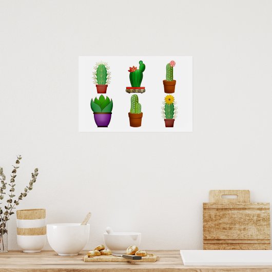 Plant Cactus Achtergrond Poster (Keuken)