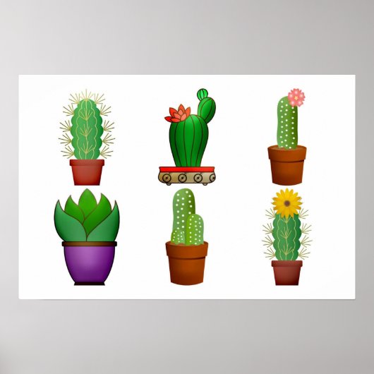 Plant Cactus Achtergrond Poster (Voorkant)