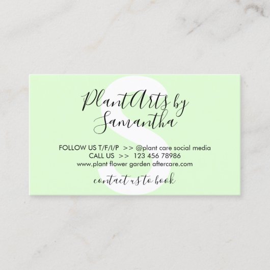 Plant Care Tips Instructies voor Plant Enthusiast Visitekaartje (Voorkant)