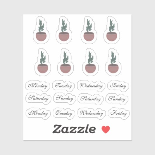 Plant dagen week Planner Sticker (Vel)