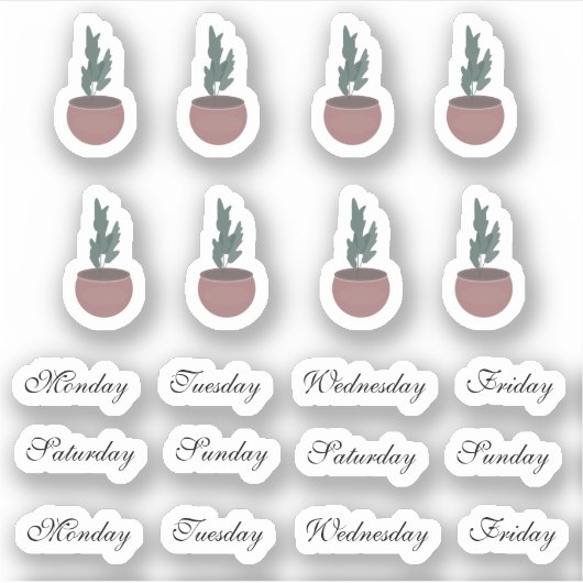 Plant dagen week Planner Sticker (Voorkant)