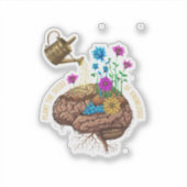 Plant de Zaden van Kennis | Inspirerende Hersenen Sticker (Voorkant)