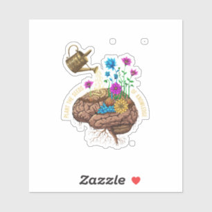 Plant de Zaden van Kennis Inspirerende Hersenen Sticker