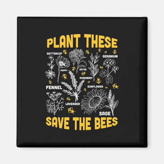 Plant deze redden de bijen magneet (Voorkant)