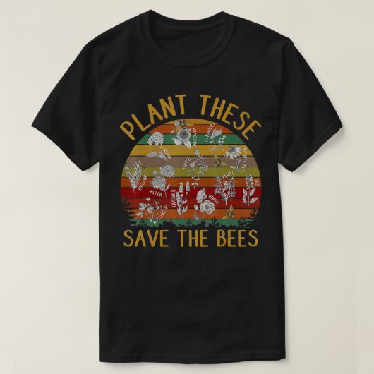 Plant deze redden de bijen Retro T-shirt (Design voorkant)