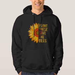 Plant deze redden de bijen zonnebloempitten hoodie