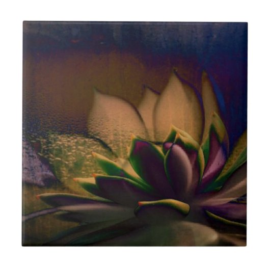 Plant digitale kunst tegeltje (Voorkant)