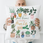 Plant Dreams Groei een Happy Life Crazy Plant Lady Kussen<br><div class="desc">Ben je gek op planten? Of ken iemand die gewoon niet genoeg van hun planten kan krijgen? Dan is dit 'Crazy Plant Lady' multomap perfect voor jezelf of een cadeau. Ons ontwerp biedt een prachtig assortiment van onze handbeschilderde planten met waterverf potten. De "Dreams van het Plant Groeien een Gelukkig...</div>