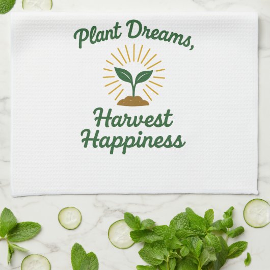 Plant Dromen Oogsten Geluk Theedoek (Gevouwen)