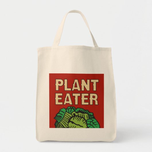 Plant Eater retro vegetarian vegan Tote Bag (Voorkant)