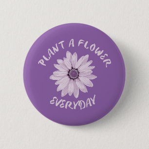 Plant Een bloem Dagelijks Ronde Button 5,7 Cm