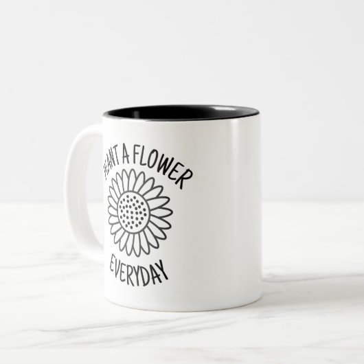 Plant Een bloem Dagelijks Tweekleurige Koffiemok (Voorkant links)