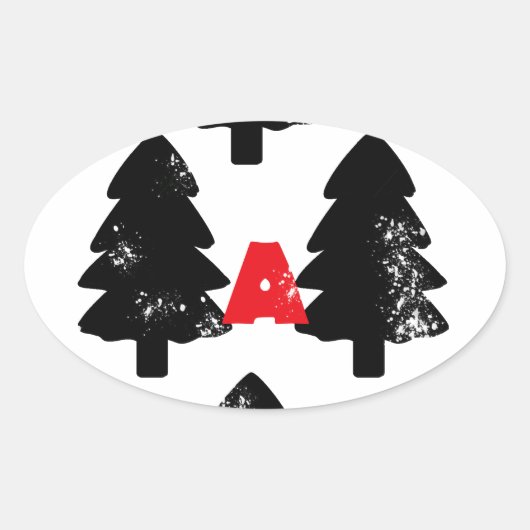 Plant een boom Patroon Ovale Sticker (Voorkant)