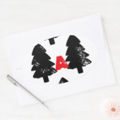 Plant een boom Patroon Ovale Sticker (Envelop)