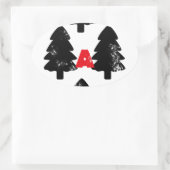 Plant een boom Patroon Ovale Sticker (Tas)