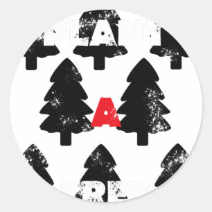 Plant een boom Patroon Ronde Sticker