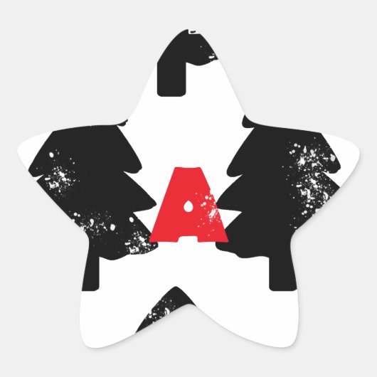 Plant een boom Patroon Ster Sticker (Voorkant)