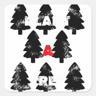 Plant een boom Patroon Vierkante Sticker