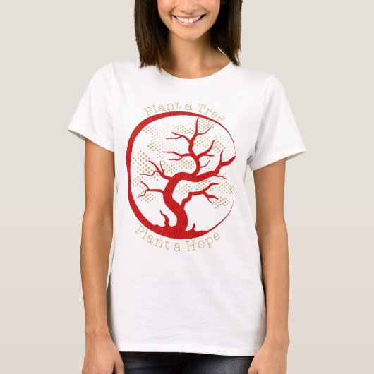 Plant een Plant met Hope Chic Red Glitter T-shirt (Voorkant)