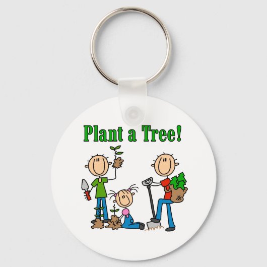 Plant een T-shirts met bomen en cadeaus Sleutelhanger (Voorkant)