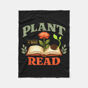 Plant een zaadje lees lezer boek bibliotheek grapp fleece deken