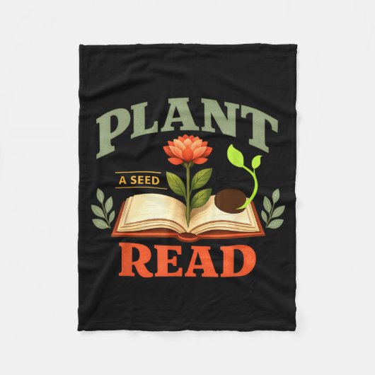 Plant een zaadje lees lezer boek bibliotheek grapp fleece deken (Voorkant)