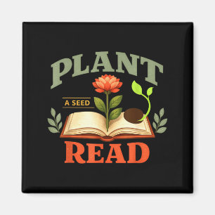Plant een zaadlezer boek bibliotheek grappige moed magneet