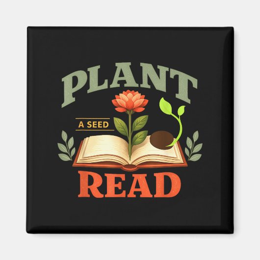Plant een zaadlezer boek bibliotheek grappige moed magneet (Voorkant)