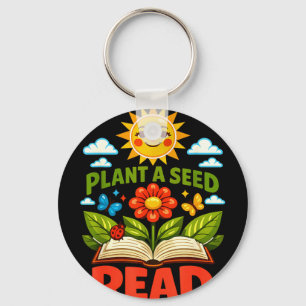 Plant een zaadlezer boek bibliotheek grappige moed sleutelhanger