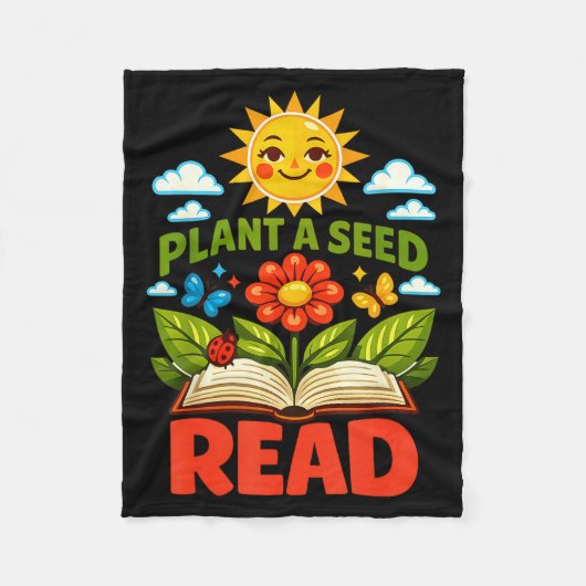 Plant een zaadlezer leesboek bibliotheek grappige fleece deken (Voorkant)