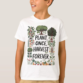 Plant eens, oogst voor altijd - Ontwerp van voedse T-shirt