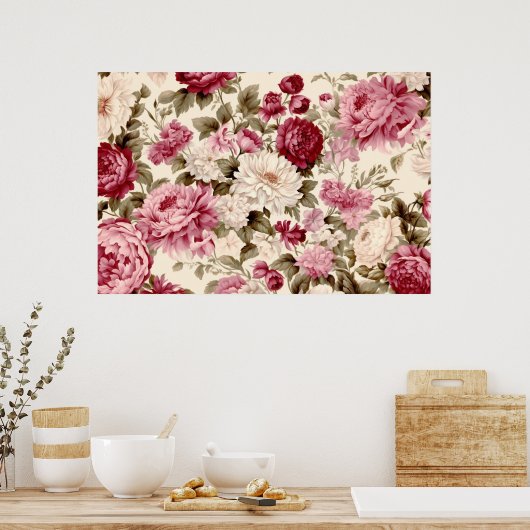 Plant- en bloemmotief poster (Keuken)