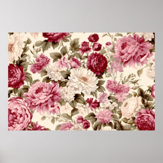 Plant- en bloemmotief poster (Voorkant)