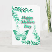 Plant en vlinder in het groen kaart (Voorkant)