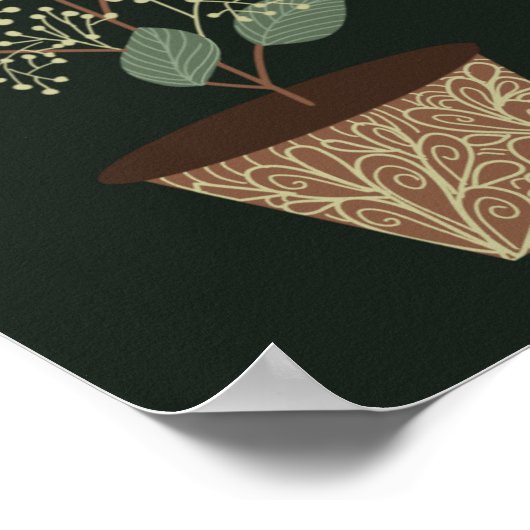 Plant eucalyptusbladzaad terracotta poster (Hoek)