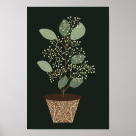 Plant eucalyptusbladzaad terracotta poster