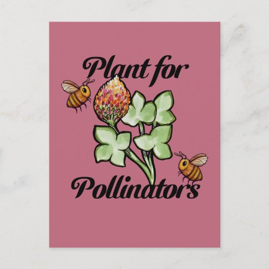Plant for Pollinators Bee                          Briefkaart (Voorkant)