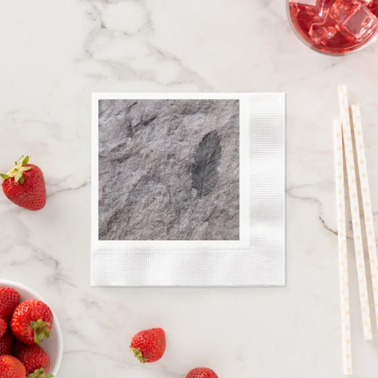 Plant Fossil 350 miljoen JAAR. Oude bedrukte cockt Servetten (Insitu)