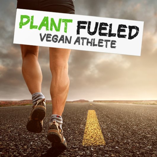 Plant Fueled, Vegan Athlete, autowrak Bumpersticker