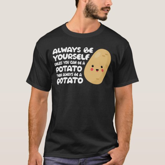 Plant Funny Altijd een Aardappelteler, Aardappelte T-shirt (Voorkant)