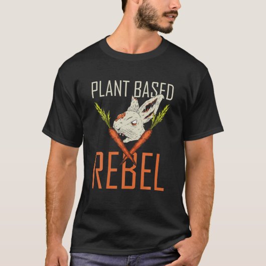 Plant Gebaseerd Rebel Rabbit Hare Wortelen Go Vega T-shirt (Voorkant)