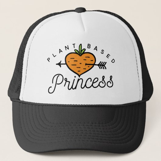 Plant gebaseerde prinses Vegan Carrot Logo Print Trucker Pet (Voorkant)
