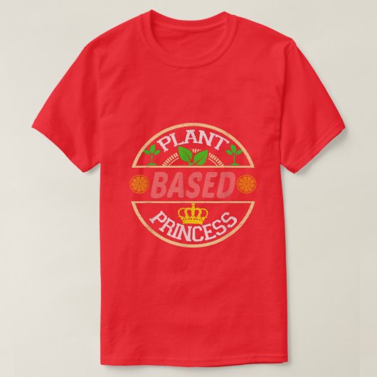 Plant gebaseerde prinses vegetarian t-shirt (Design voorkant)