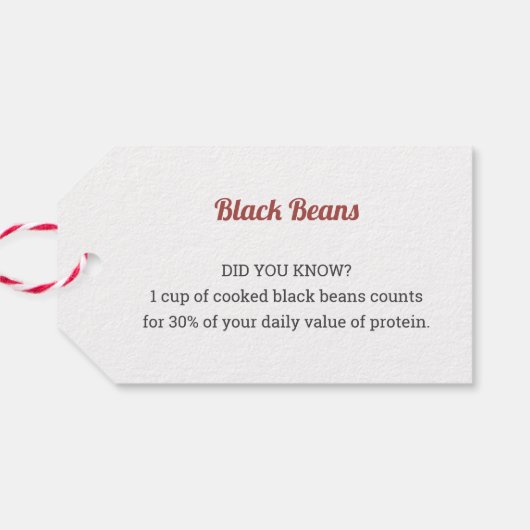 Plant gebaseerde voedsel Gift Label Cadeaulabel (Achterkant Horizontaal)