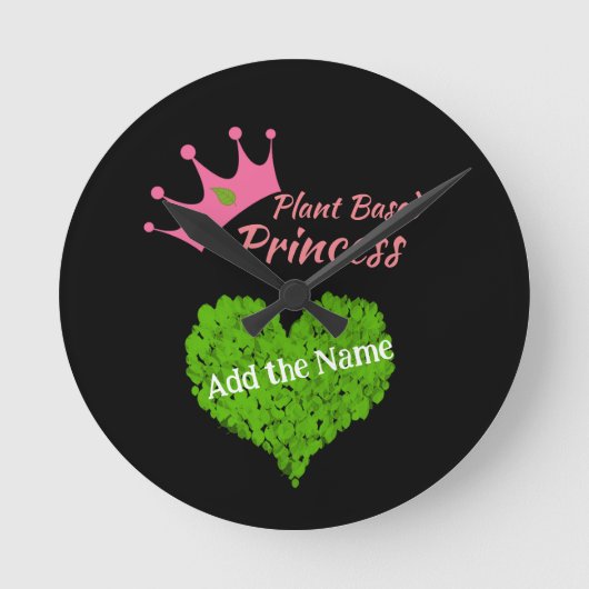 Plant gebaseerde wandklok gepersonaliseerd vegan c (Voorkant)