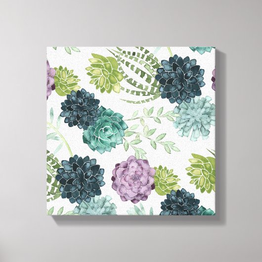 Plant geluk Collectie Succulent Patroon 5 Canvas Afdruk (Voorkant)